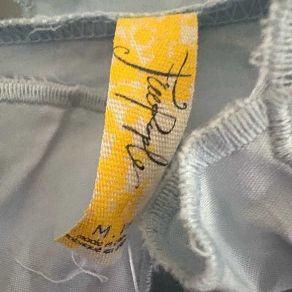 Free People Women's Light Blue Lace Detail Top - Picture 2 of 9